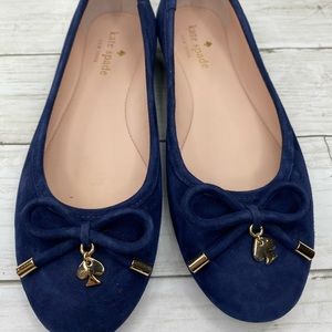 Kate Spade Blue Willa Flats w/ Charm Bow Sz 5.5